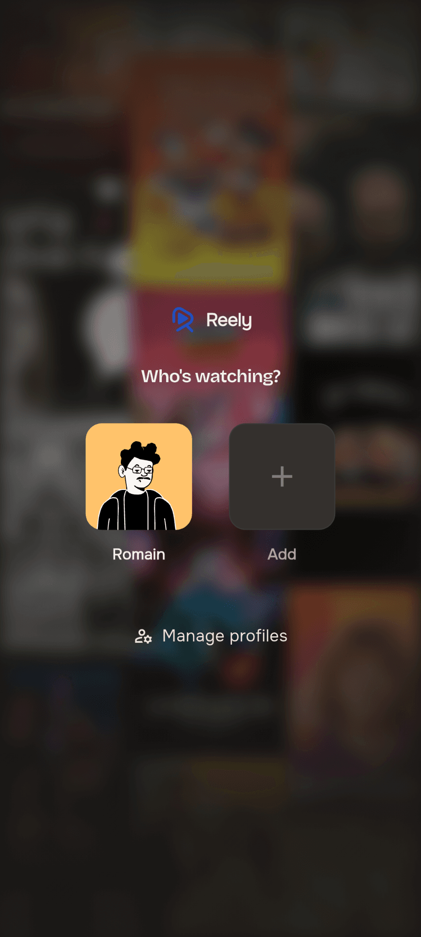 Reely on mobile, profile and account settings