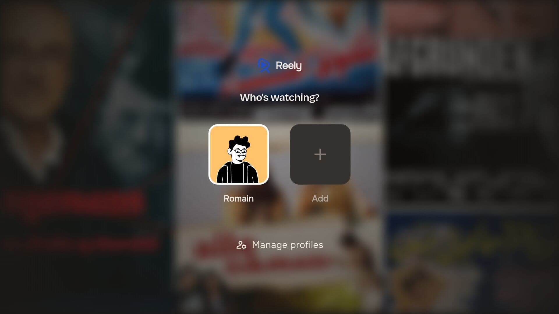 Reely on Android TV, profile and account settings